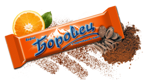 БОРОВЕЦ, Шоколадова вафла с портокалови кори 55g, 1kg=6,43 €