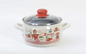 Метална  Тенджера с стъклен капак 18cm|3,1л, пролетна кухня