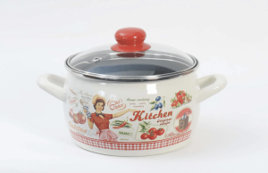 Метална  Тенджера с стъклен капак 16cm|2,2l, пролетна кухня