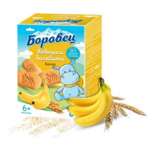 БОРОВЕЦ, бебешки бисквити с банан, 100 g.